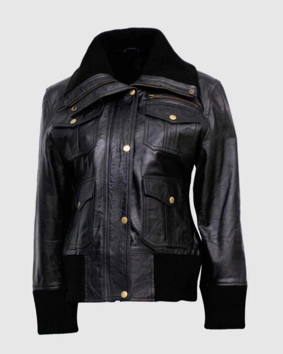 Black Bomber Jacket For Women