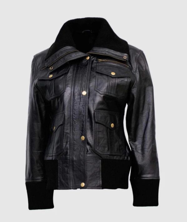 Black Bomber Jacket For Women