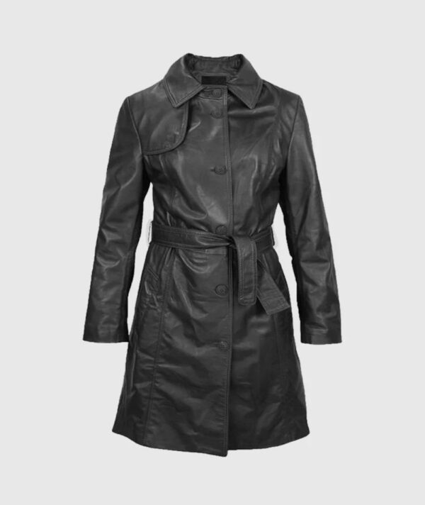 Urban Voyager Women Long Leather Coat