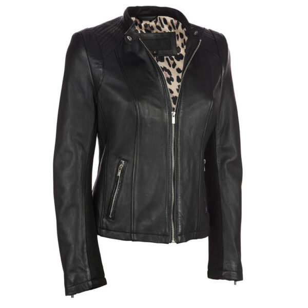 Jose Women's Harrington Black Leather Jacket