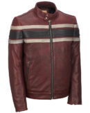 brown leather jacket