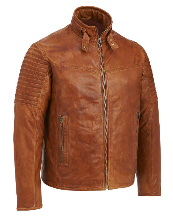 brown leather jacket mens​