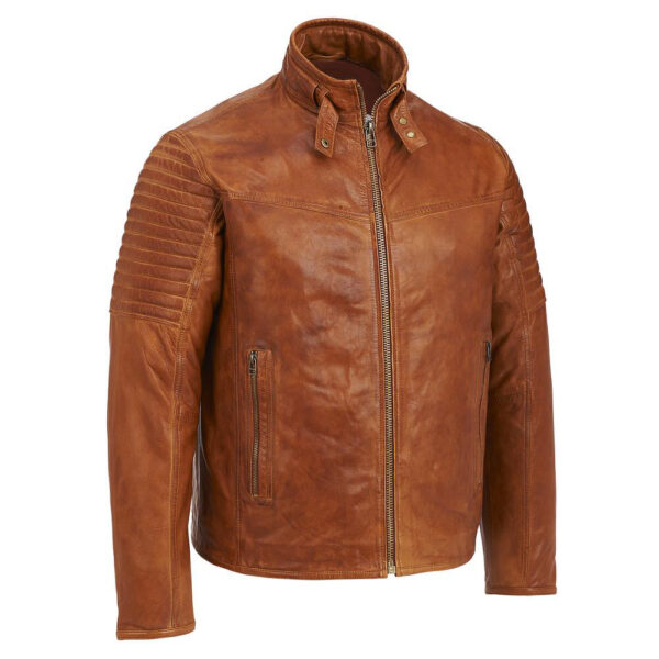 brown leather jacket mens​