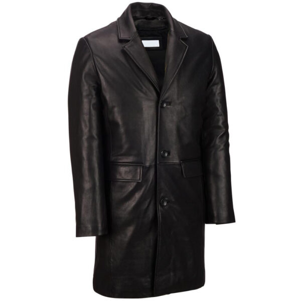 Men's Premium Lambskin Leather Black Coat