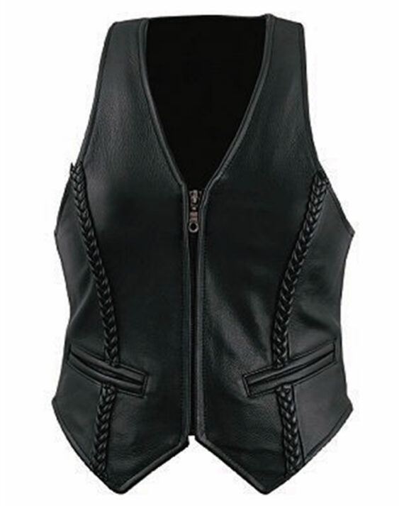 Fuego Black Leather Vest