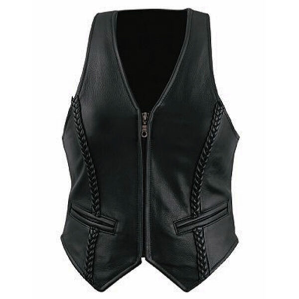 Fuego Black Leather Vest