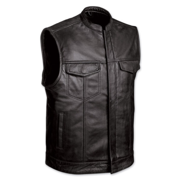 Auden Black Leather Vest For Men