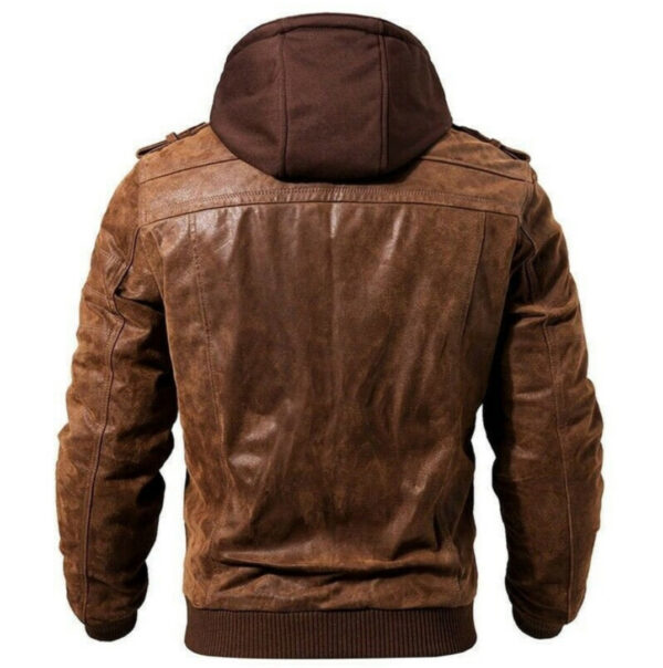 Men's Hooded Leather Jacket​