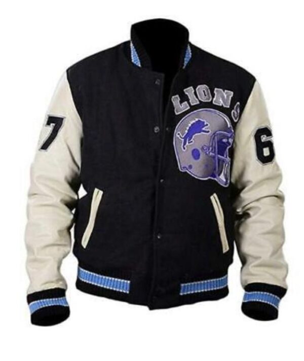 Beverly Hills Cop Axel Foley Detroit Lions Letterman Biker Jacket