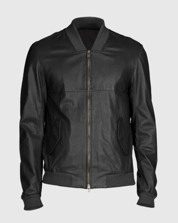 Striker Black Bomber Leather Jacket