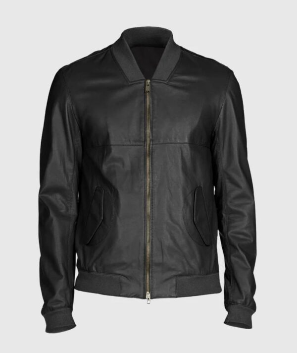 Striker Black Bomber Leather Jacket