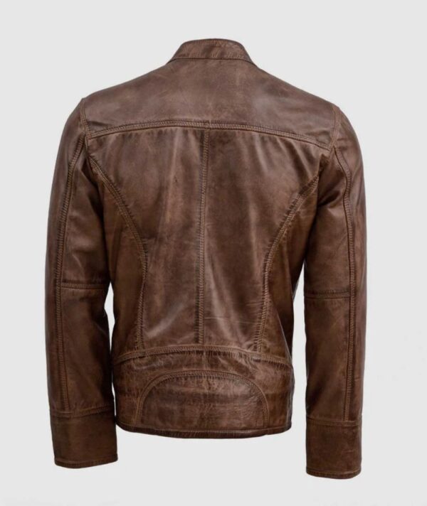 Brown Leather Waxed Jacket