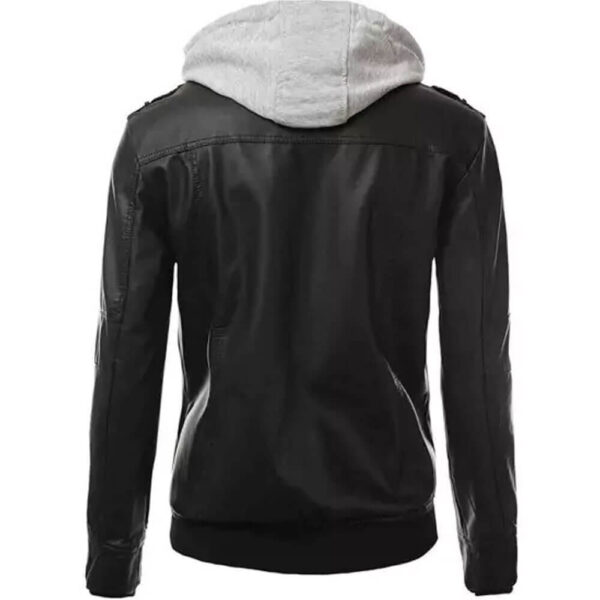 leather jacket hood​
