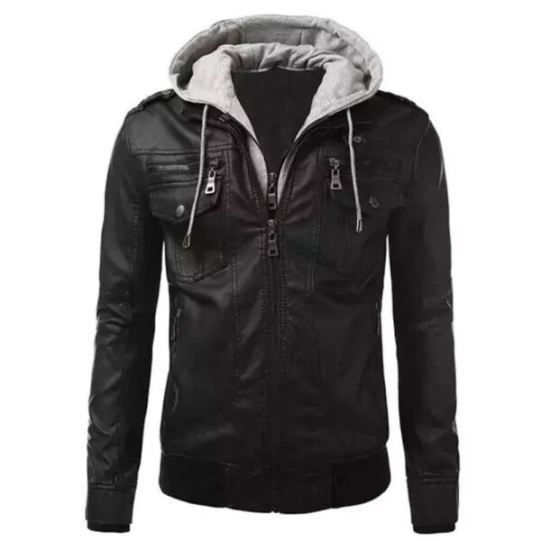 Leather Jacket With Hood​