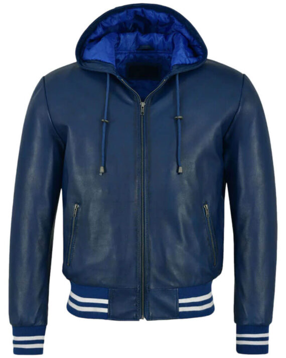 men's-hooded-leather-jacket​