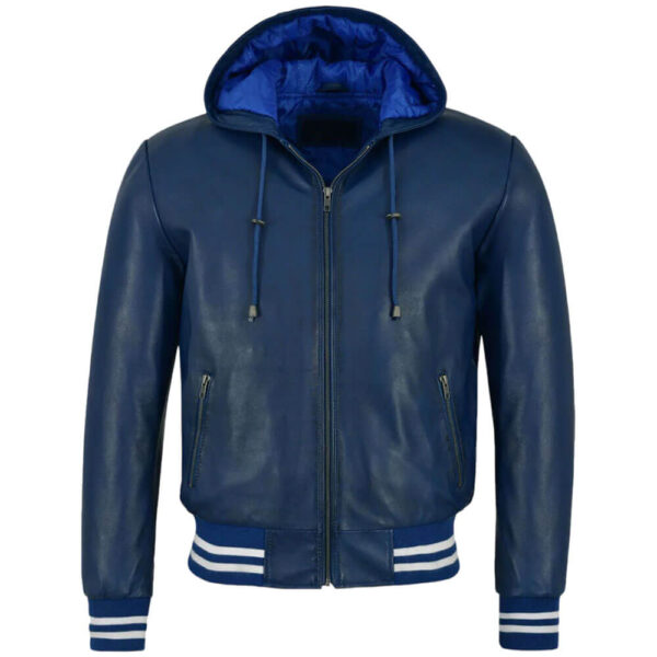men's-hooded-leather-jacket​