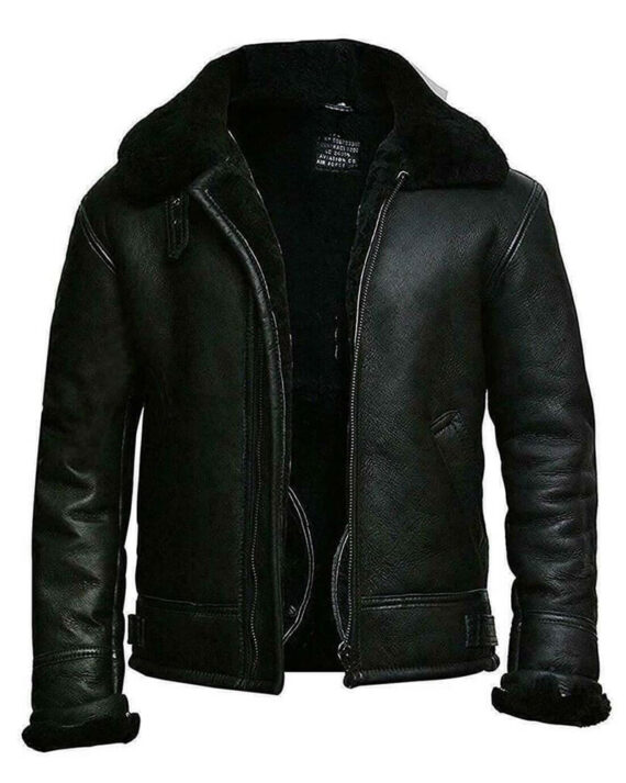 Black Mens Aviator Jacket