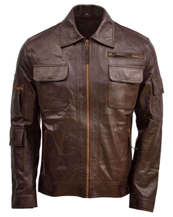 classic brown leather jacket