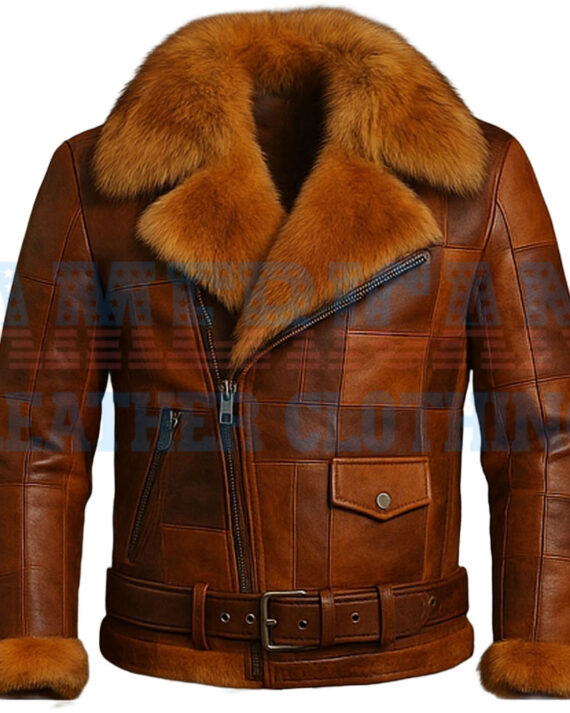 brown shearling leather jacket