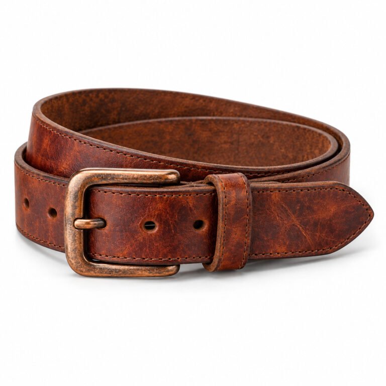 Rust Leather Belt - Distressed