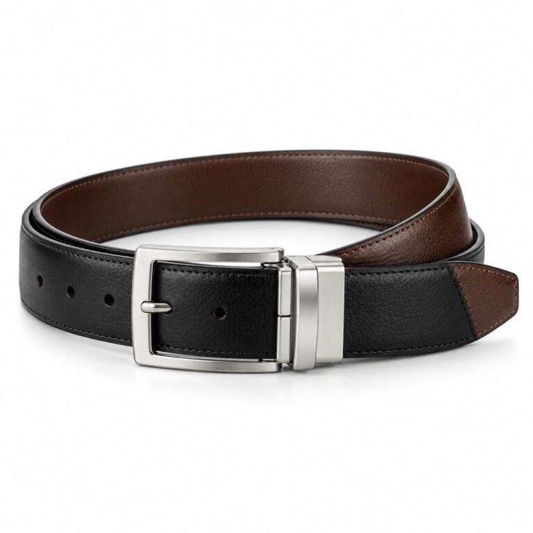 Black Leather Belt - Reversible