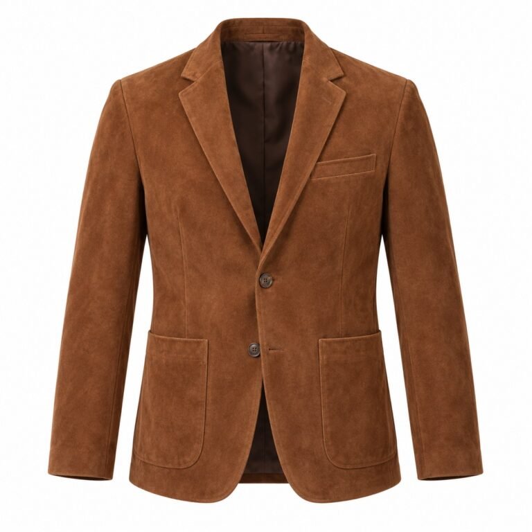 Men's Cognac Suede Blazer Jacket