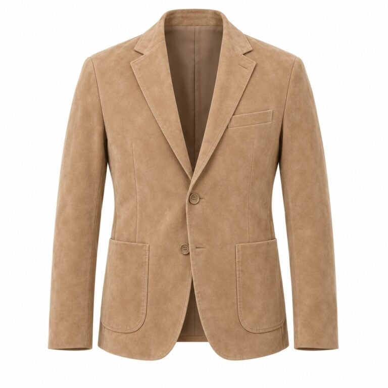 Men's Camel Suede Blazer Jacket