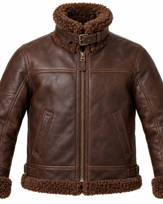 Men's Chocolate Brown Expedition Jacket with Brown Shearling