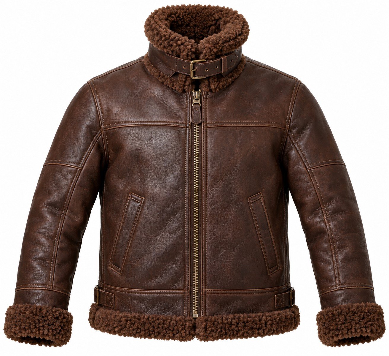 Men's Chocolate Brown Expedition Jacket with Brown Shearling