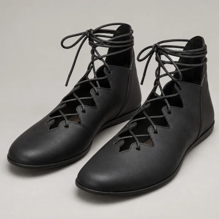 Black Ghillie Kilt Shoes - Piper Lace Design