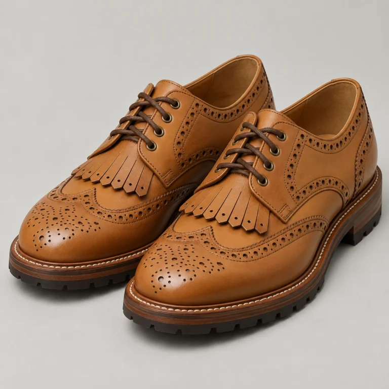 Tan Leather Kiltie Brogues - Highland Design