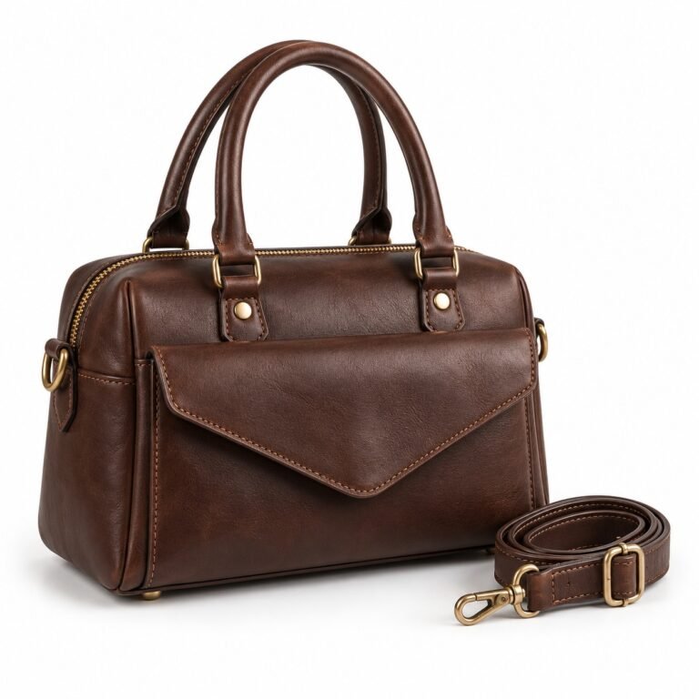 Espresso Envelope Front Leather Overnight Bag