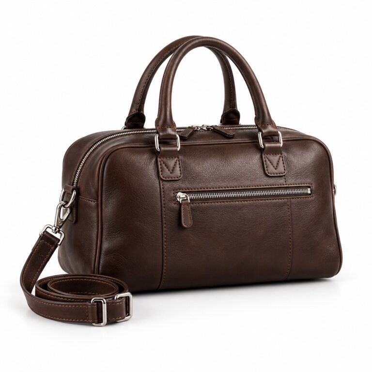 Espresso Rounded Cabin Leather Travel Bag
