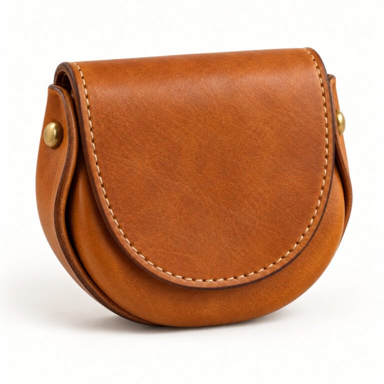 Brown Leather Coin Wallet – Horseshoe Rivet